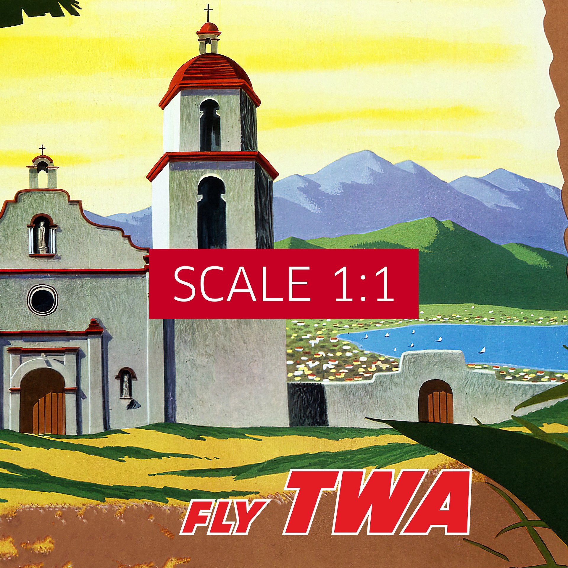 Los Angeles, USA, TWA — retro vintage travel poster, retro travel art, retro travel wall art, beach poster, tropical poster product image (5)
