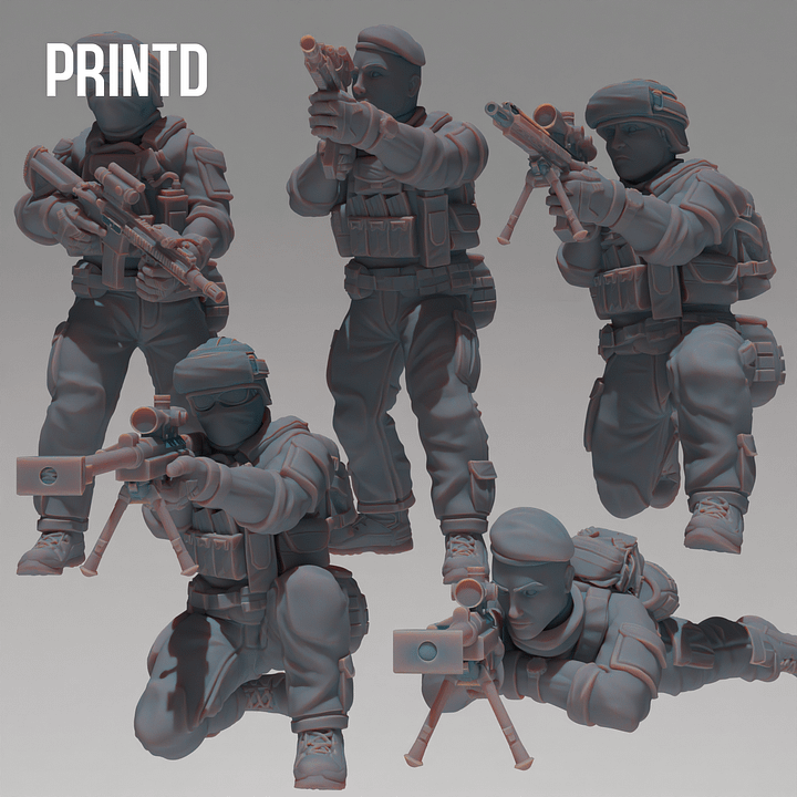 French Army Soliders Team - Modern Warfare Wargame Hobby Resin Scale Models product image (1)