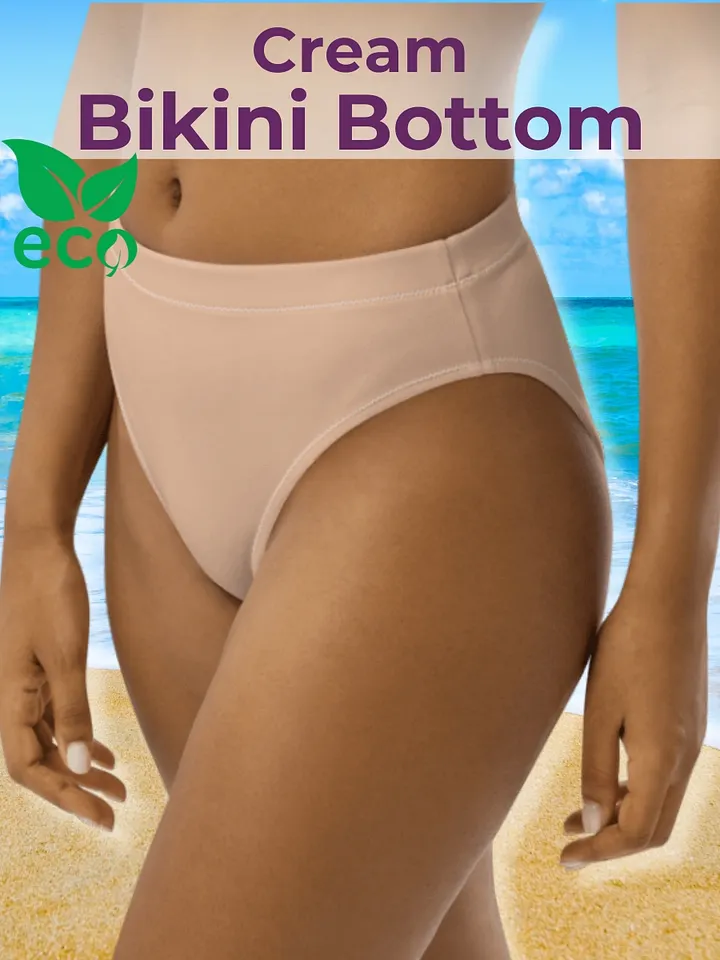 Cream Eco-Green High Waisted Bikini Bottom product image (1)
