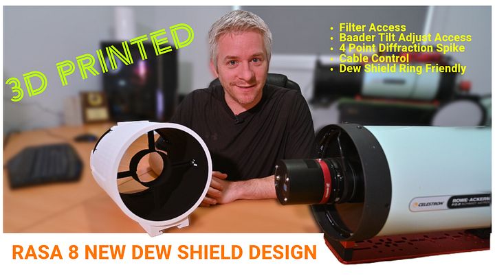 Ultimate Dew Shield for RASA 8 with Plate - 3D Print Yourself File Download product image (1)