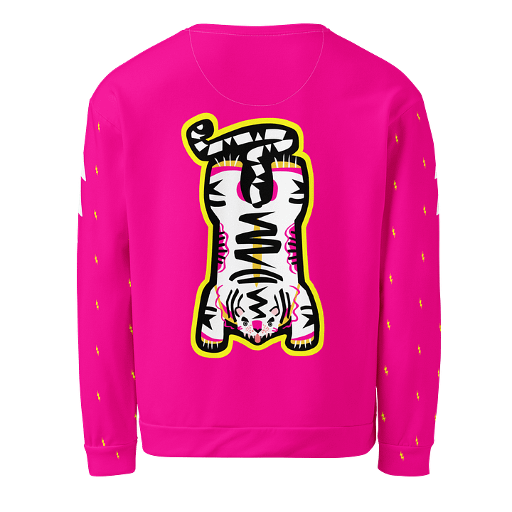 White Electric Tiger with Yellow Lightning Bolts - Eco-Sweatshirt product image (2)