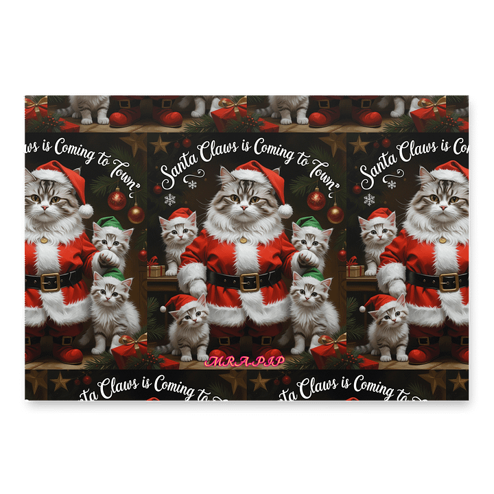 Santa Claws, Angel, Grench cat Wrapping Paper Set product image (1)