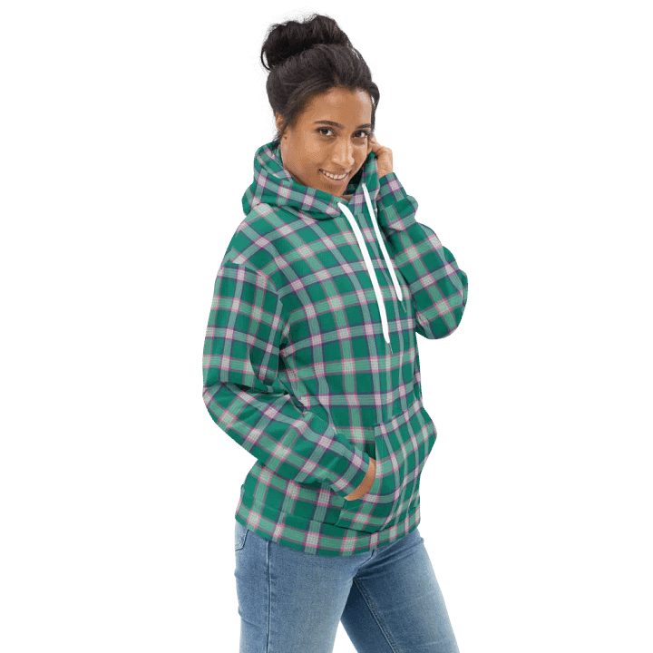 Emerald Green and Purple Plaid Hoodie product image (1)