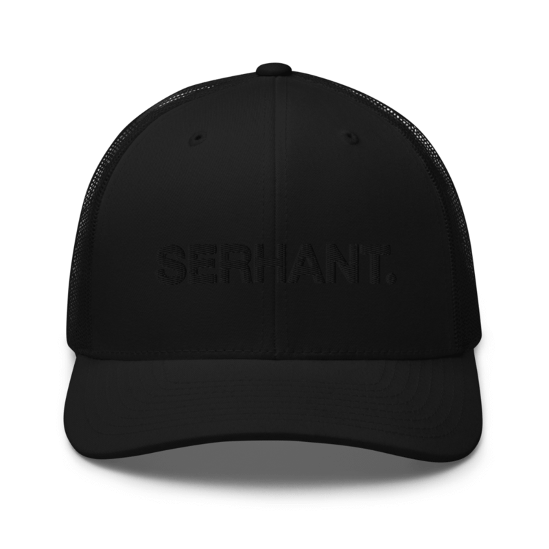 SERHANT. Black Trucker Hat with Black Embroidery product image (1)