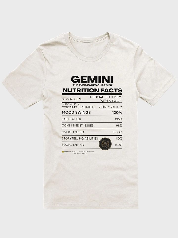 GEMINI NUTRITION FACTS T-Shirt product image (1)