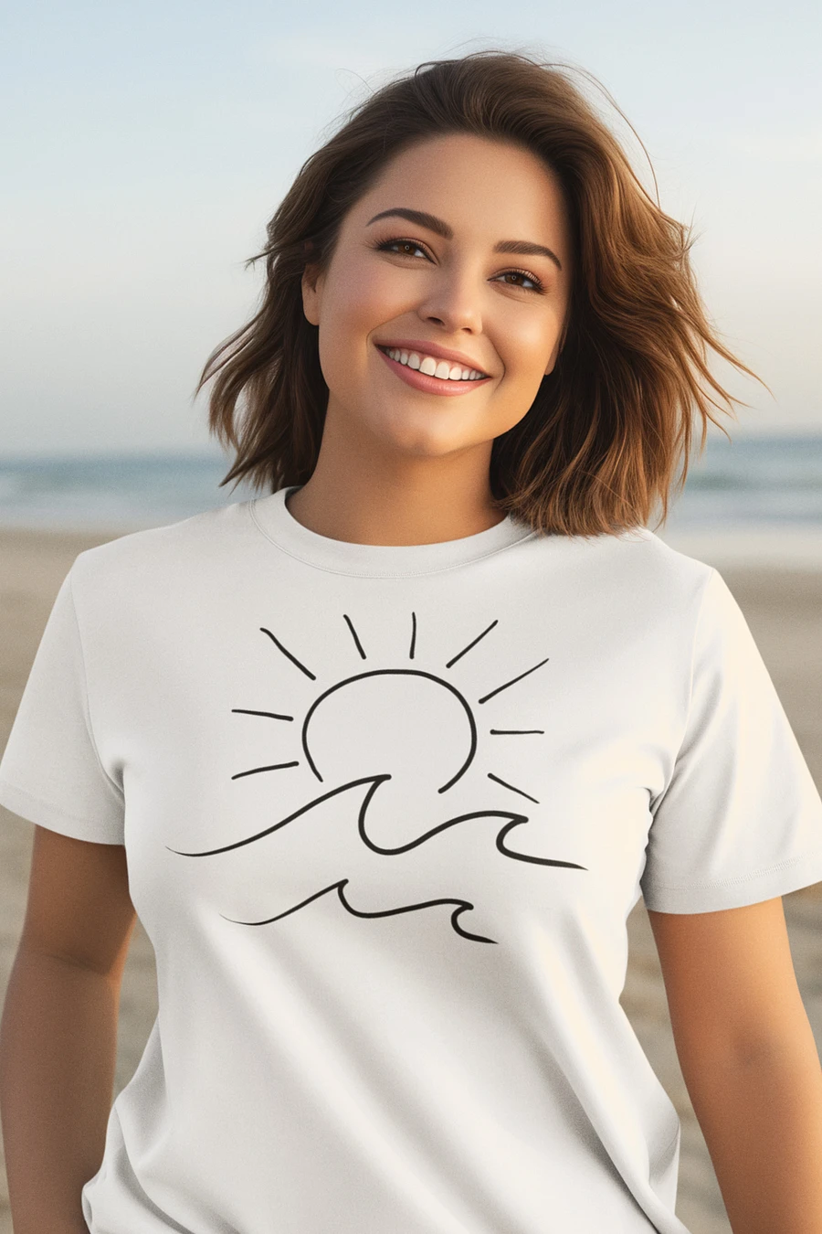 Sunset at the Beach Ocean View Seascape T-Shirt product image (3)