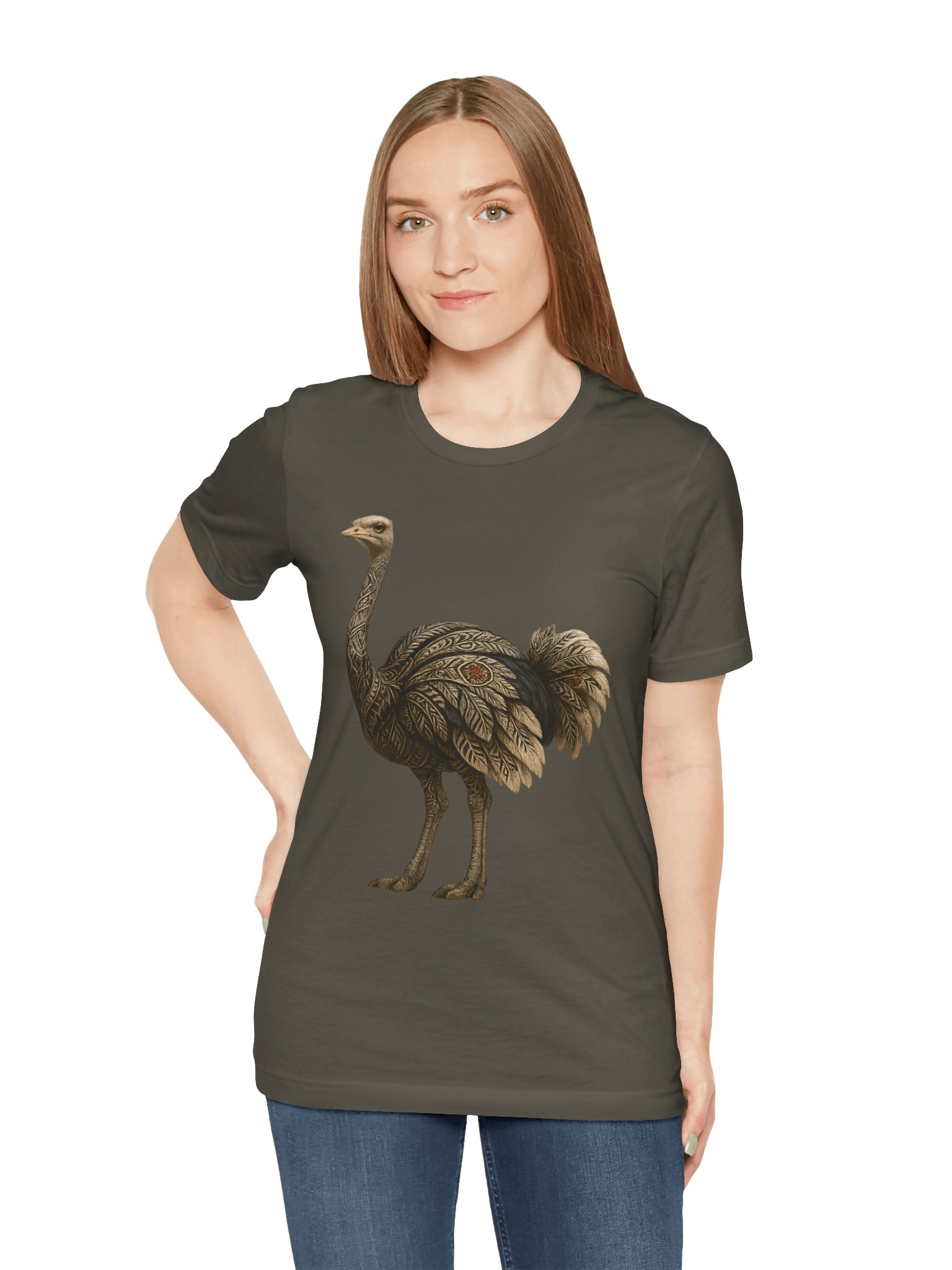Elegant Ostrich Artistry T-Shirt product image (27)