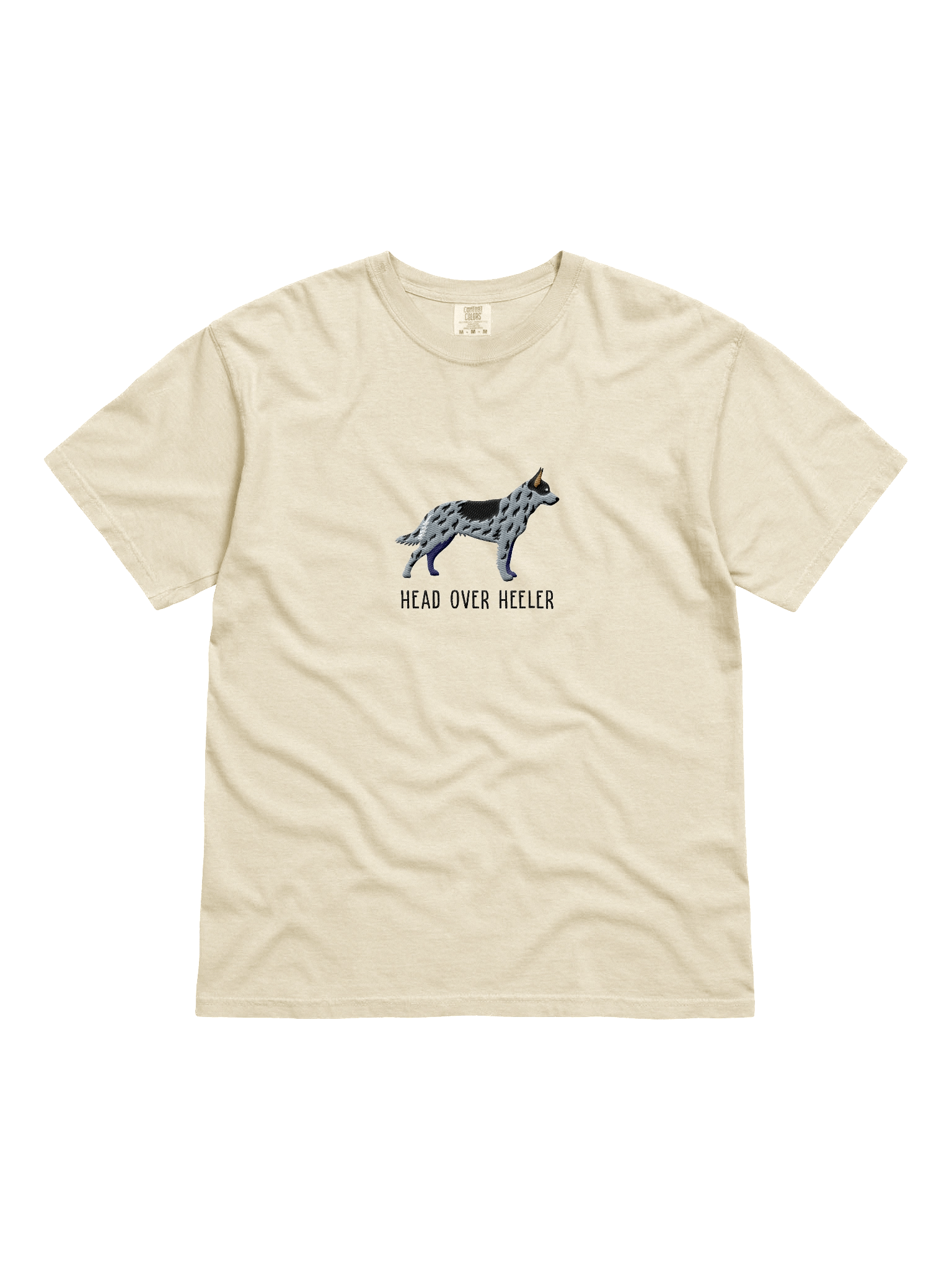 Head Over Heeler T-Shirt(Embroidered) of an Australian Cattle Dog(Blue Heeler) product image (41)