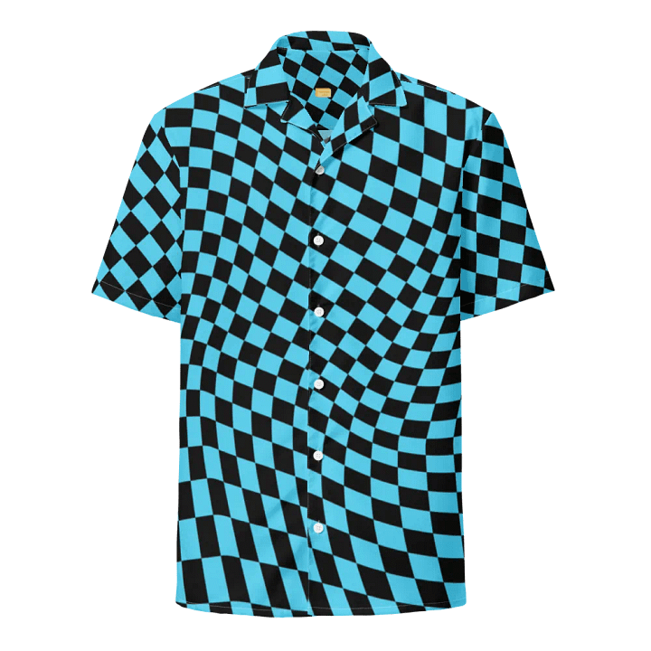 Vintage Retro Distorted Checkerboard Unisex Hawaiian Shirt product image (1)