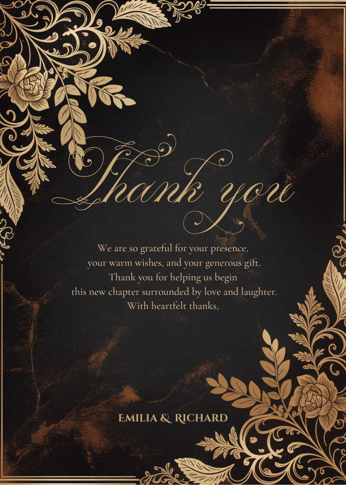 Editable Vintage Wedding Invitations | Edit in Canva | Instant Download Template | Black Gold Ornate product image (5)