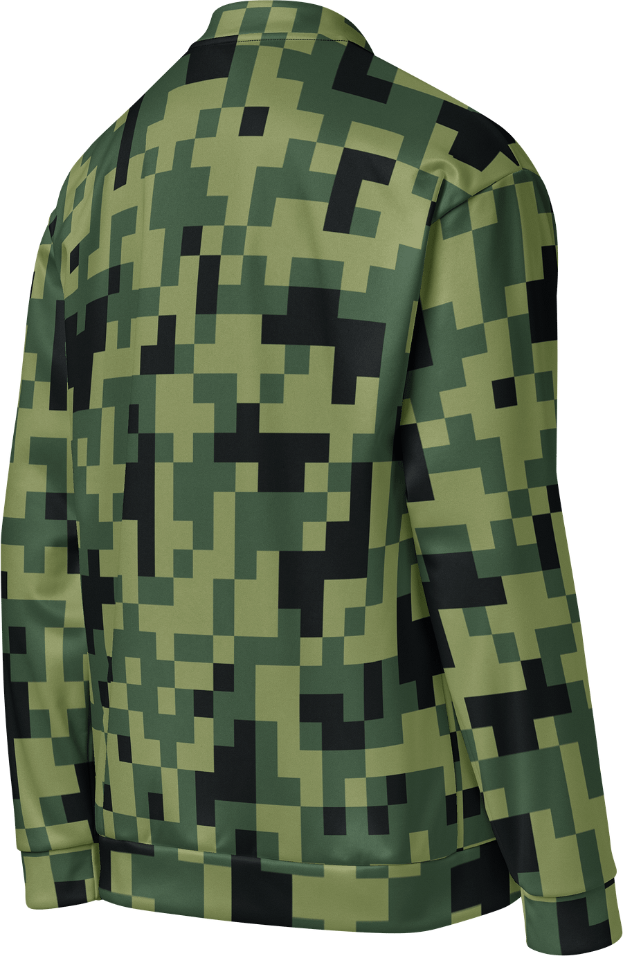 Military Green Camouflage Pixels Camo Pattern Unisex Bomber Jacket product image (3)