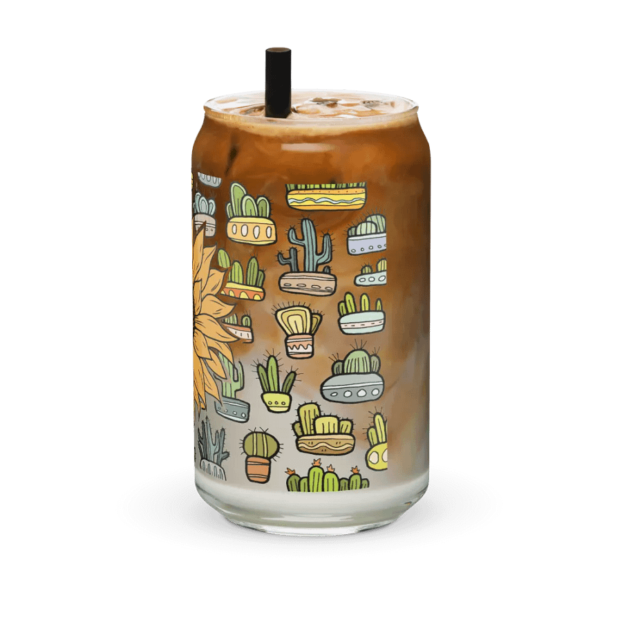 Sunflower Cacti Glass Can Sipper product image (12)