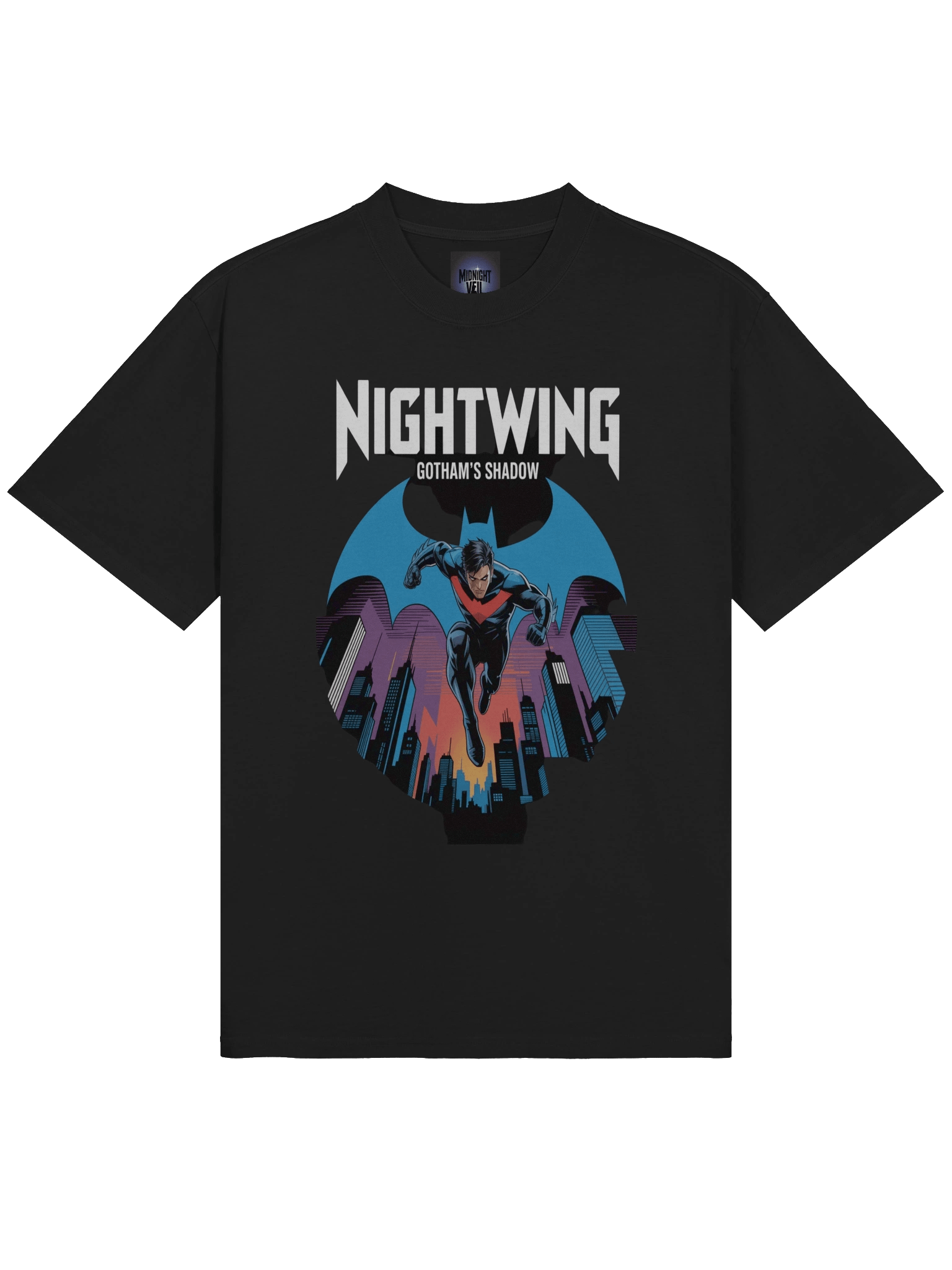 Nightwing Gotham's Shadow Oversized Faded T-Shirt product image (5)
