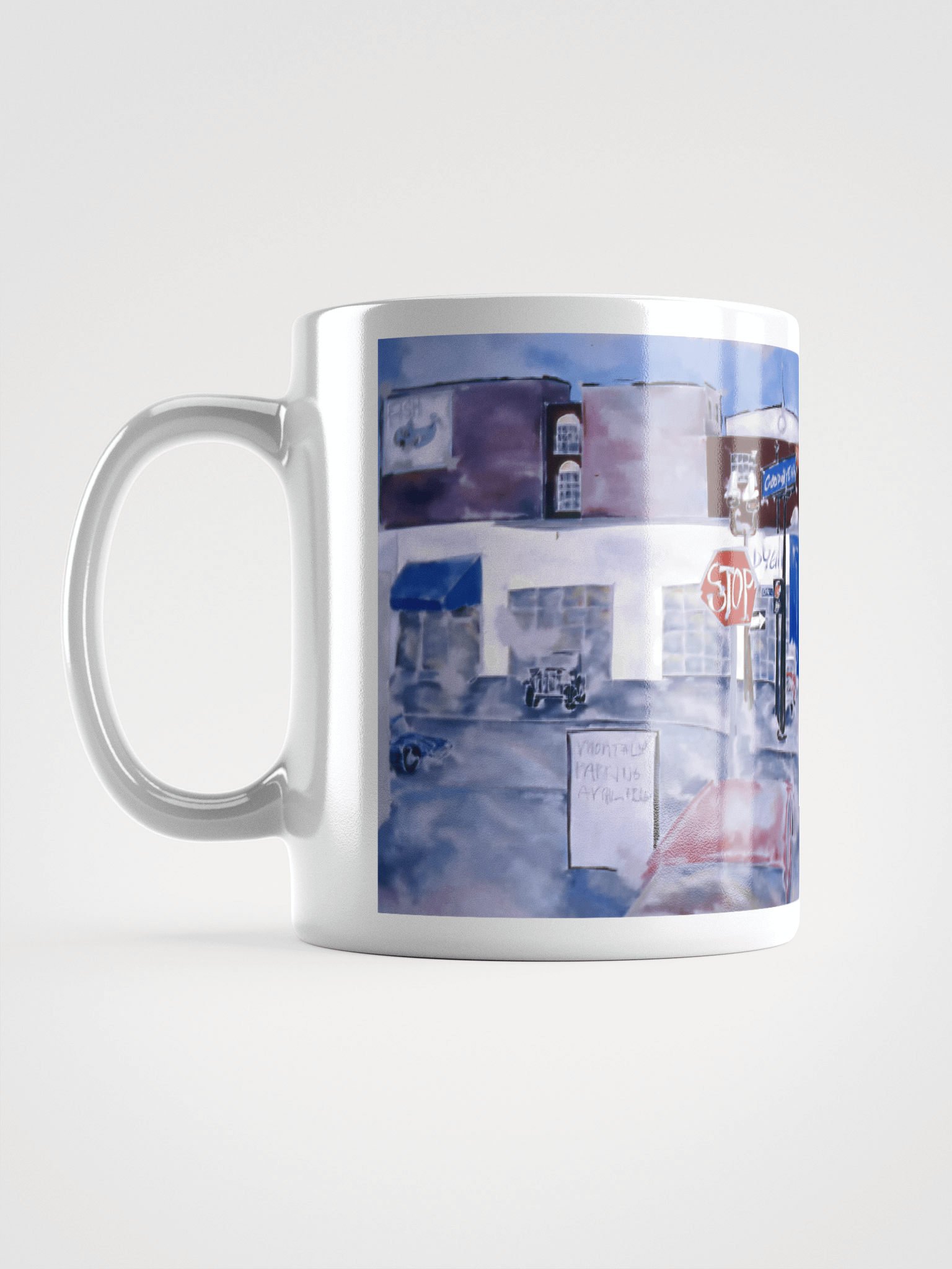 10th, Oak and Burnside, Portland, OR (1986) White Glossy Mug product image (6)
