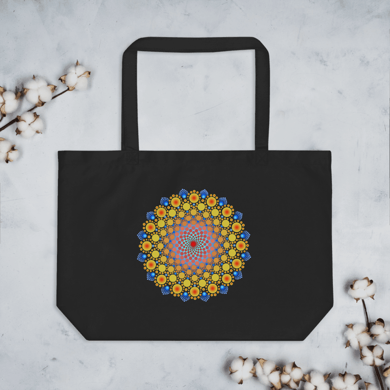 Orange Sunflower Mandala Organic Cotton Tote Bag product image (3)