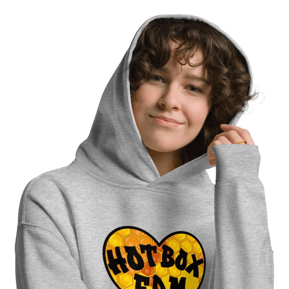 UNISEX HOT BOX FAM GOLD LOGO WITH JFLOW 710 EMOTE ON SLEEVE HOODIE product image (39)