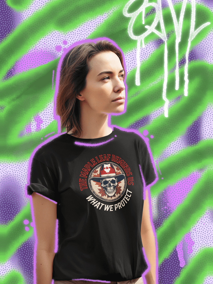 Maple Leaf Skull Hat T-Shirt product image (7)