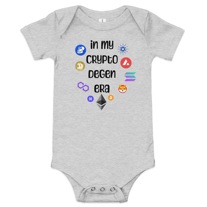 crypto baby , crypto degen era tee for toddlers and infants BTC,SOL,AVX ,ETH and more product image (1)