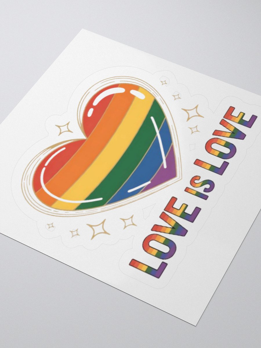 Exclusive 'Love is Love' Rainbow Heart Sticker – High-Quality Vinyl for Indoor Use product image (7)