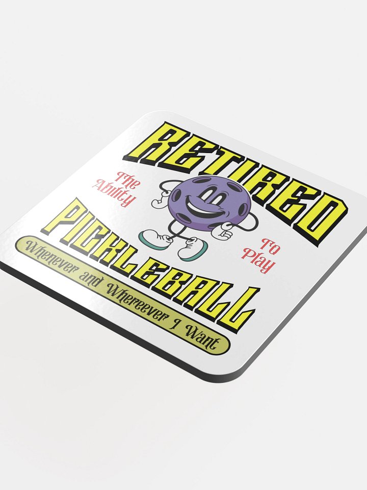 Retired Pickleball Smiles Glossed Cork Coaster product image (1)