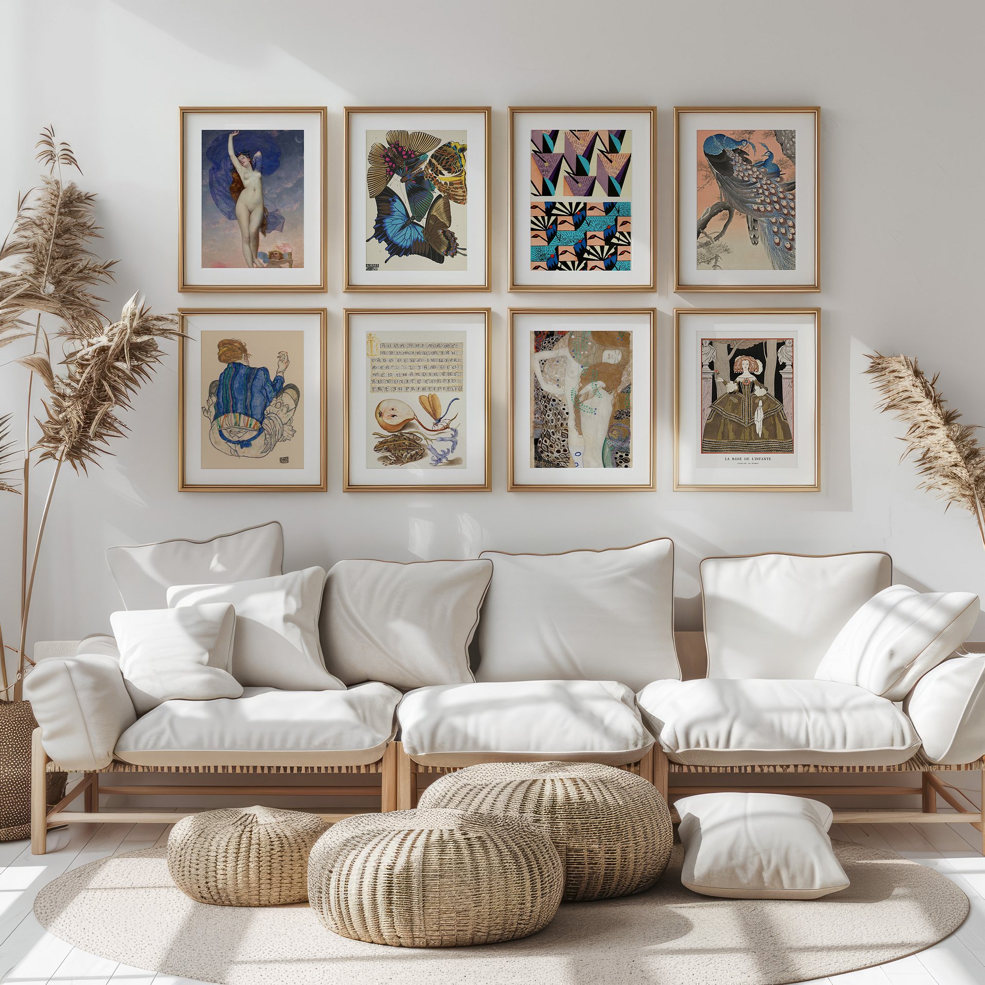 Peach& Blue Gallery Wall Set of 10 Vintage DIGITAL Prints product image (2)