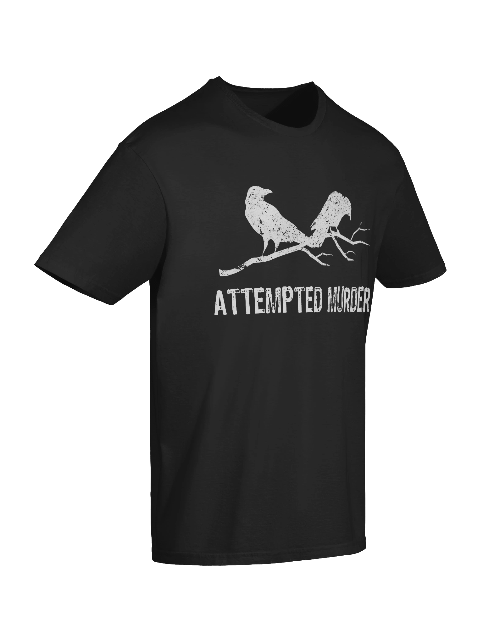 Attempted Murder Two Crows Funny Bird Pun Meme T-Shirt 1BK2 product image (2)
