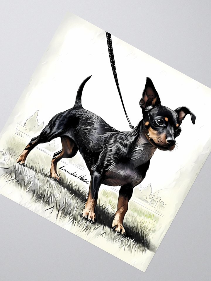 Lancashire Heeler Dog Art | Vintage-Style Portrait with Leash Detail product image (5)