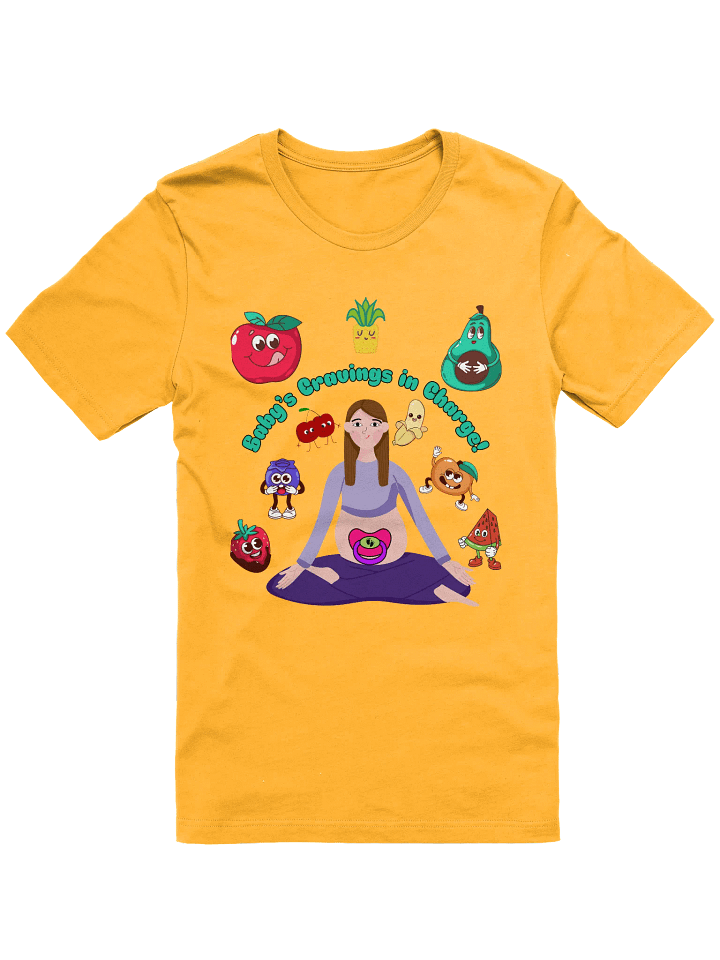Pregnancy Announcement Unisex Tee, Yoga Mom Cravings T-Shirt, Fruit & Pacifier Design, Funny Maternity Shirt, Gender Reveal Top product image (2)