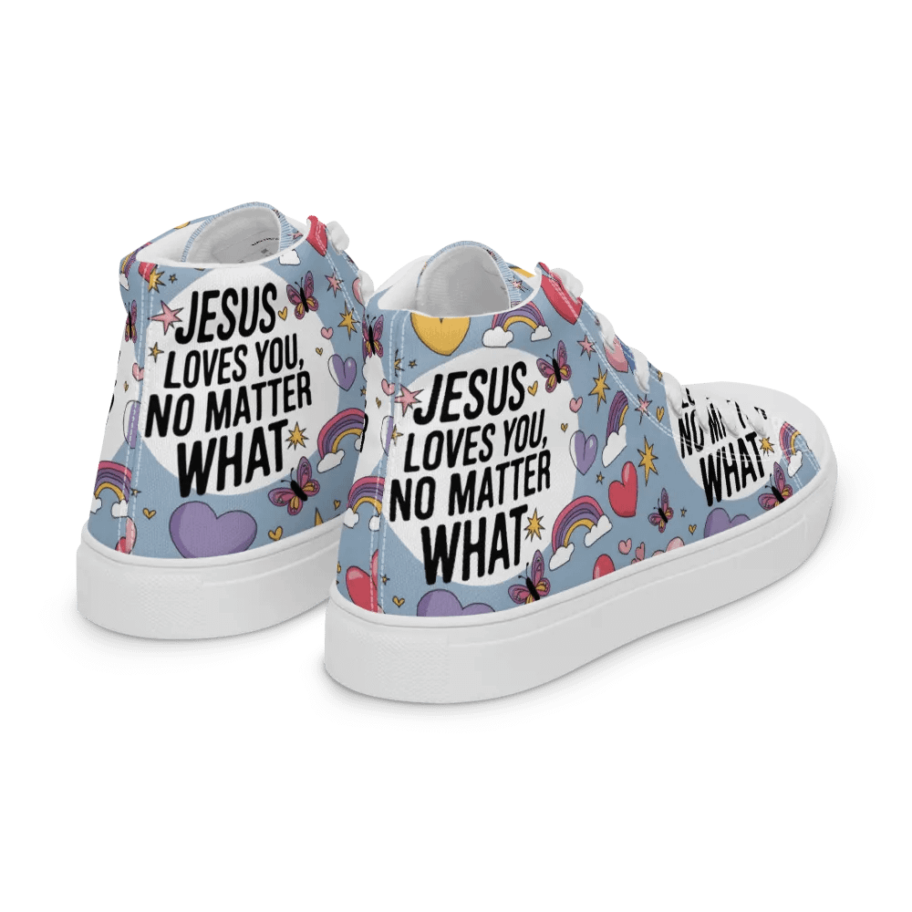 Inspirational Christian High-Top Sneakers – Jesus Loves You product image (10)
