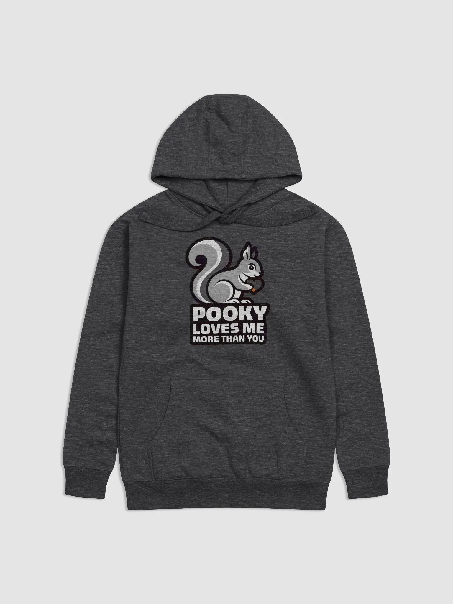Super Soft and Comfy Hoodie: Pooky Loves Me More Than You, Grey with Stripe product image (1)