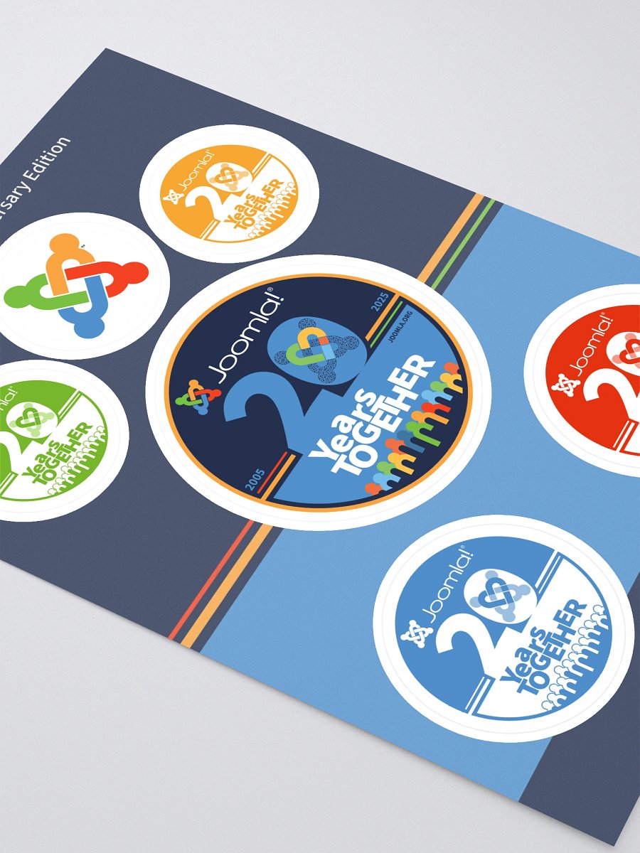 Joomla! 20th Anniversary Edition<br /> — Kiss Cut Sticker Sheet — product image (2)