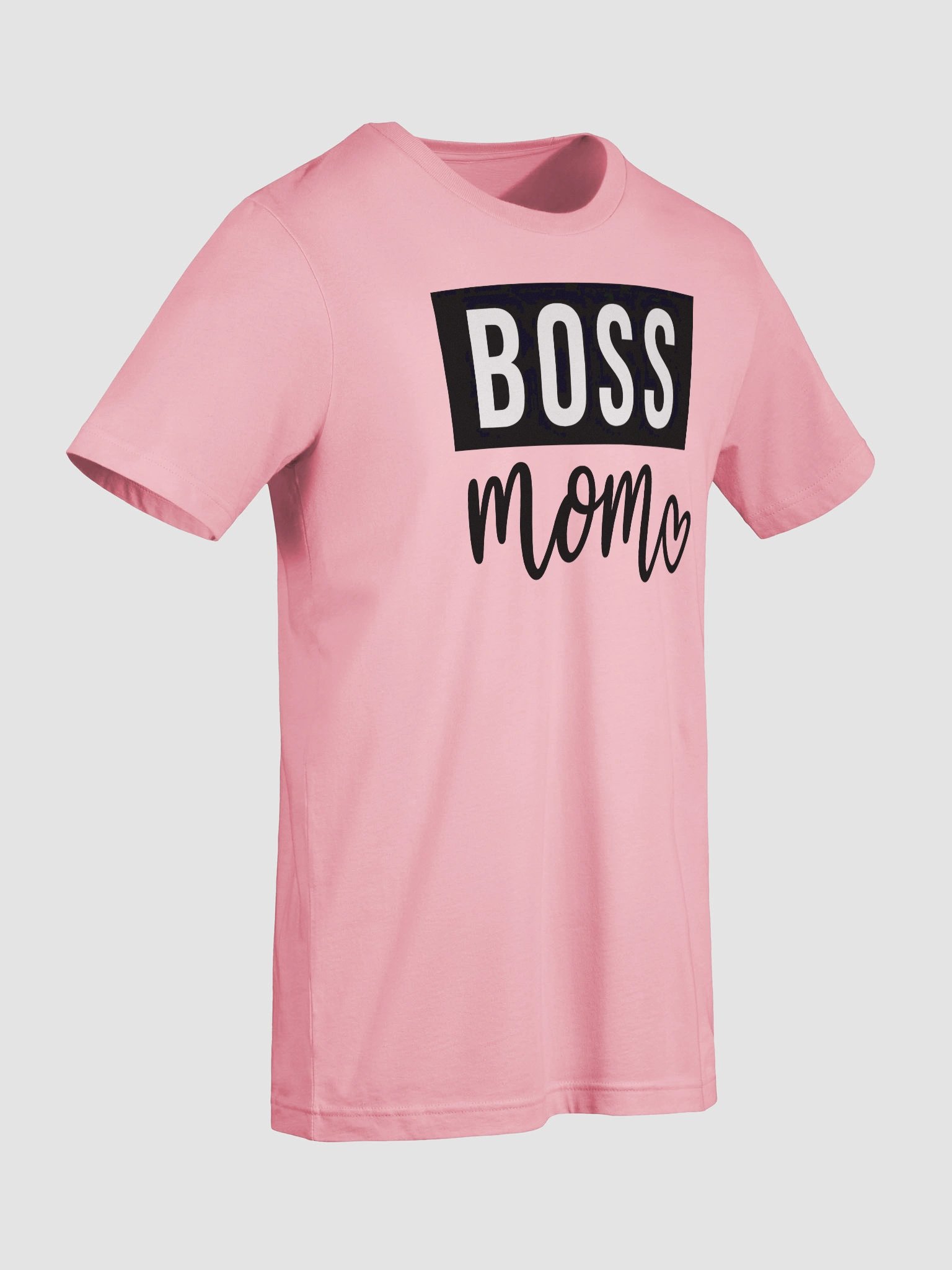 Boss Mom T-Shirt – Bold Monochrome Design with Heart Accent for Confident Moms product image (9)