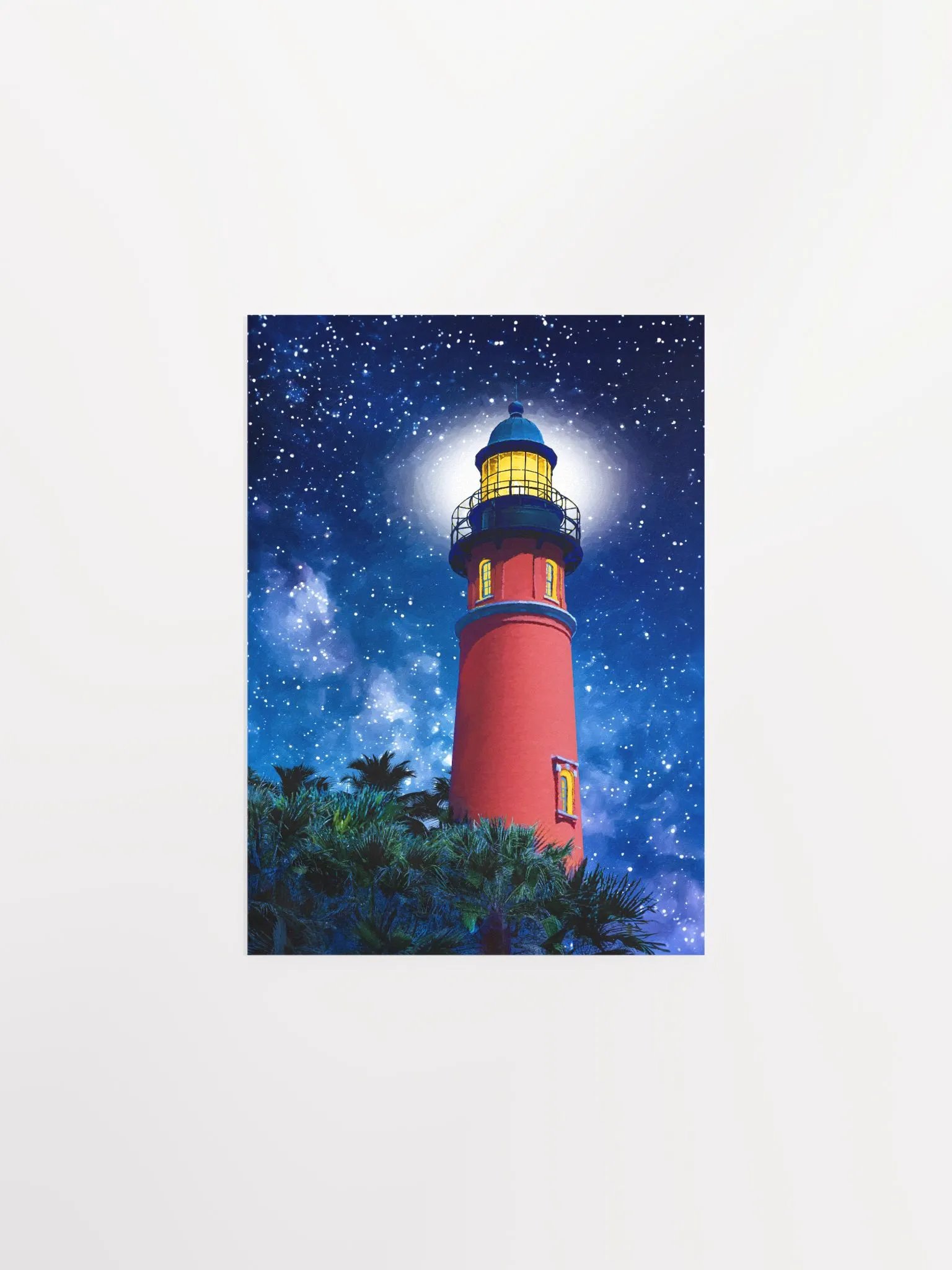 Ponce de Leon Inlet Lighthouse at Night Studio Art Print product image (1)