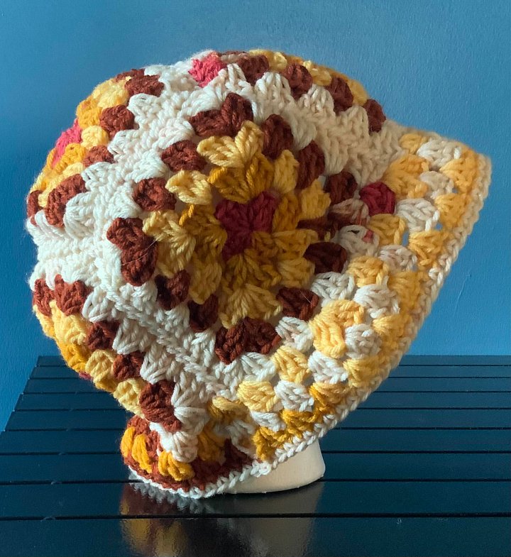 Acrylic Warm Wheat Granny Square Bucket Hats product image (2)