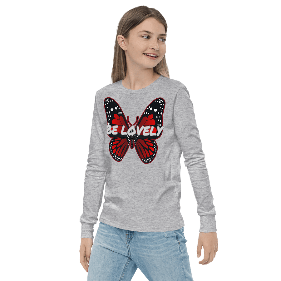 Be Lovely Butterfly Youth Long Sleeve T-Shirt Girl and Boy product image (22)