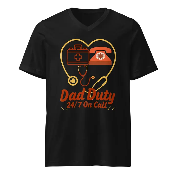 On Call Dad Duty Heart Outline v-neck Tee product image (1)