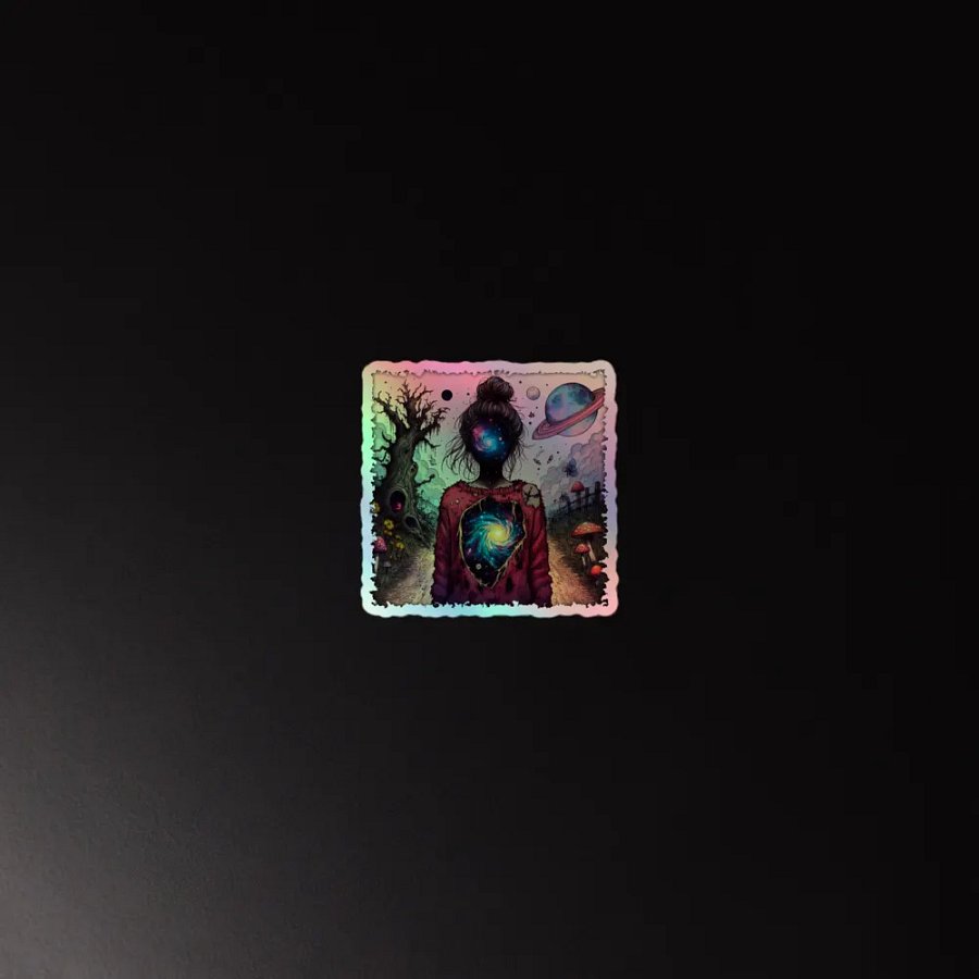 Lost in an AI dimension Kiss-Cut Holographic Sticker product image (4)