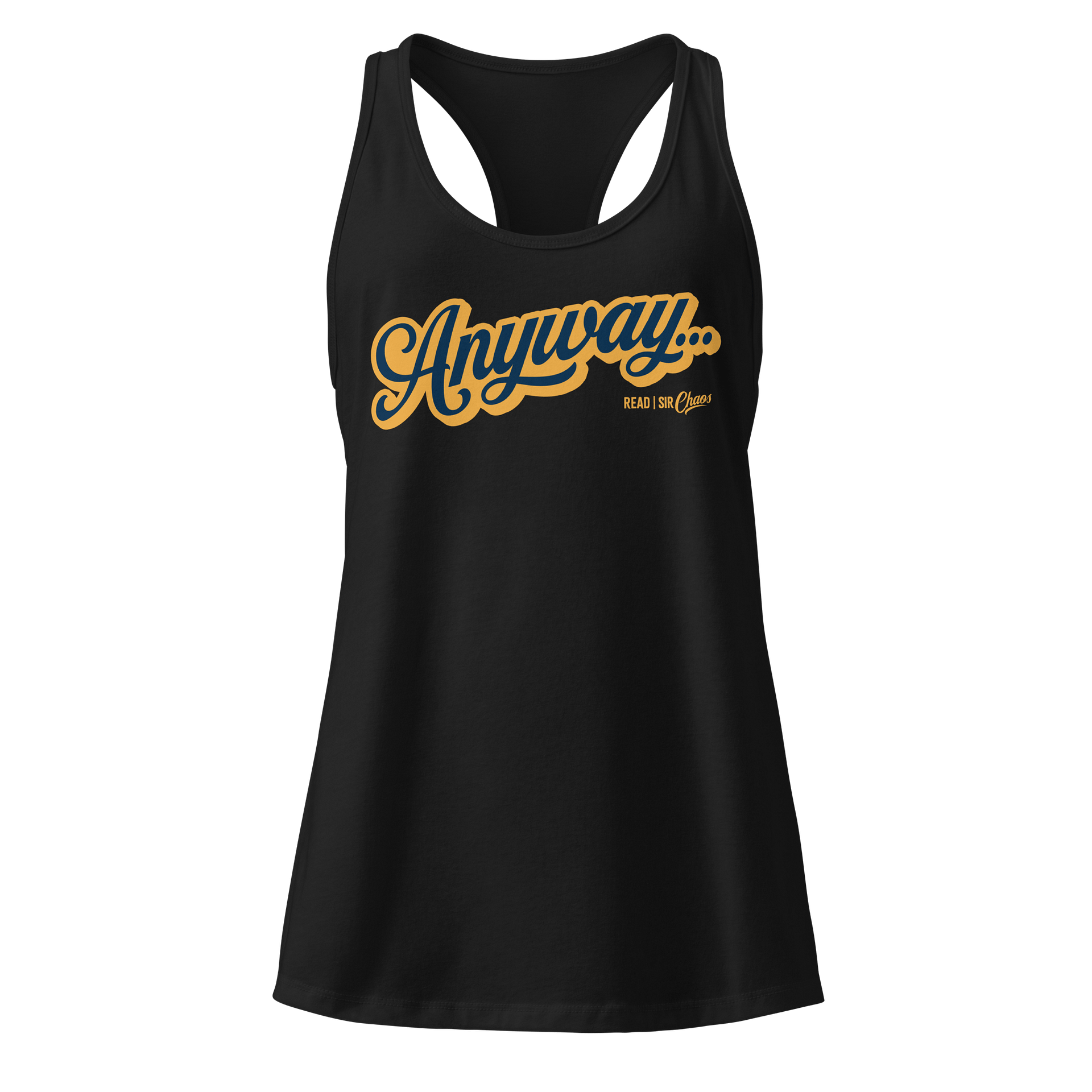 Anyway... Tank top (Blue on orange solid) product image (1)