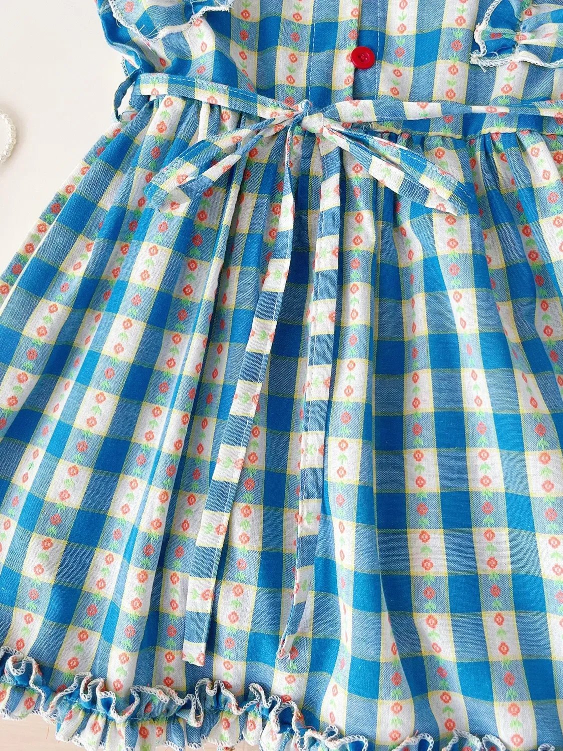 Blue Meadow Ruffle Check Dress" product image (8)