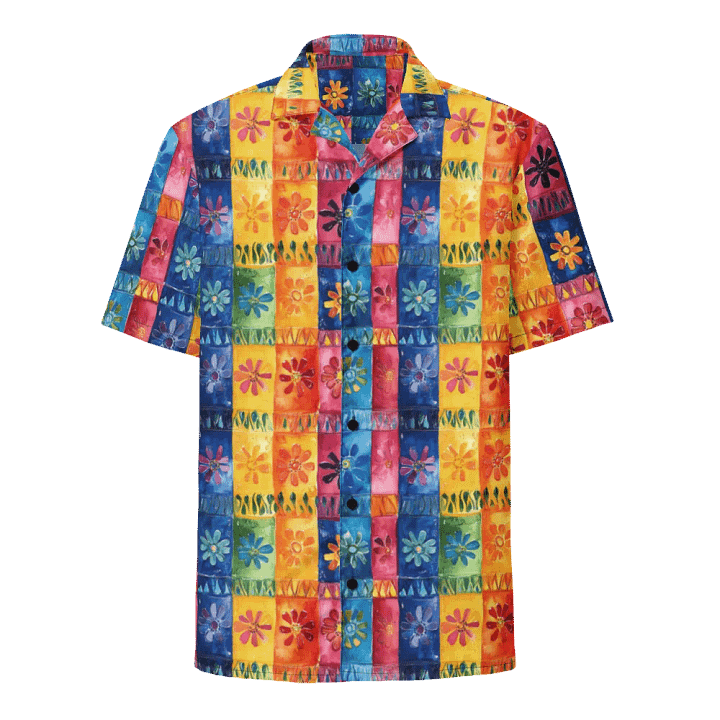 Textured Floral Pattern-Seamless Papel Picado Hawaiian Shirts product image (1)