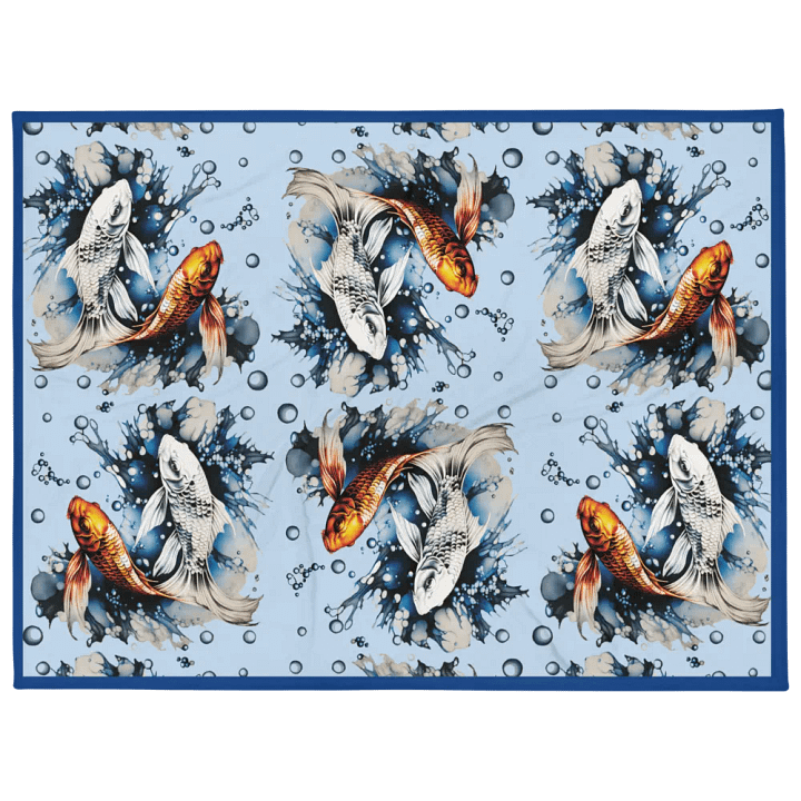 Koifish and bubbles on blue product image (1)