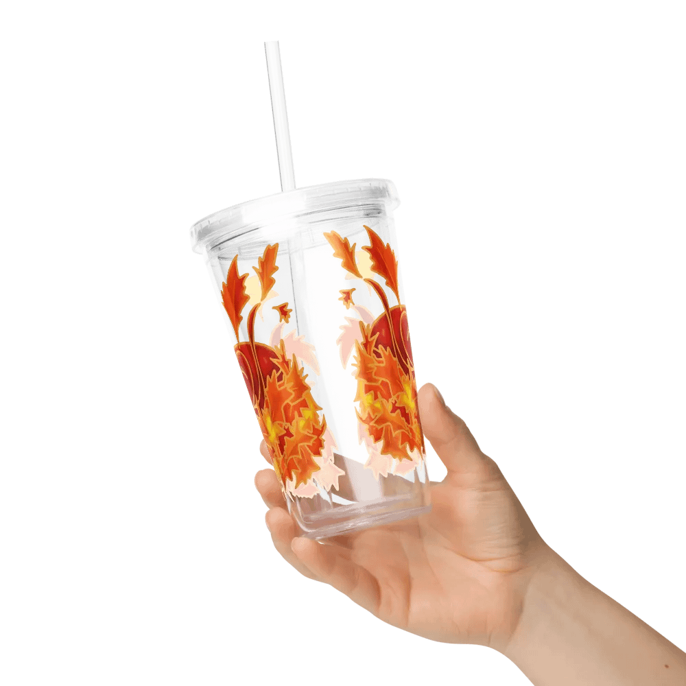 Leafpile Cuttle Tumbler with straw - double sided product image (9)