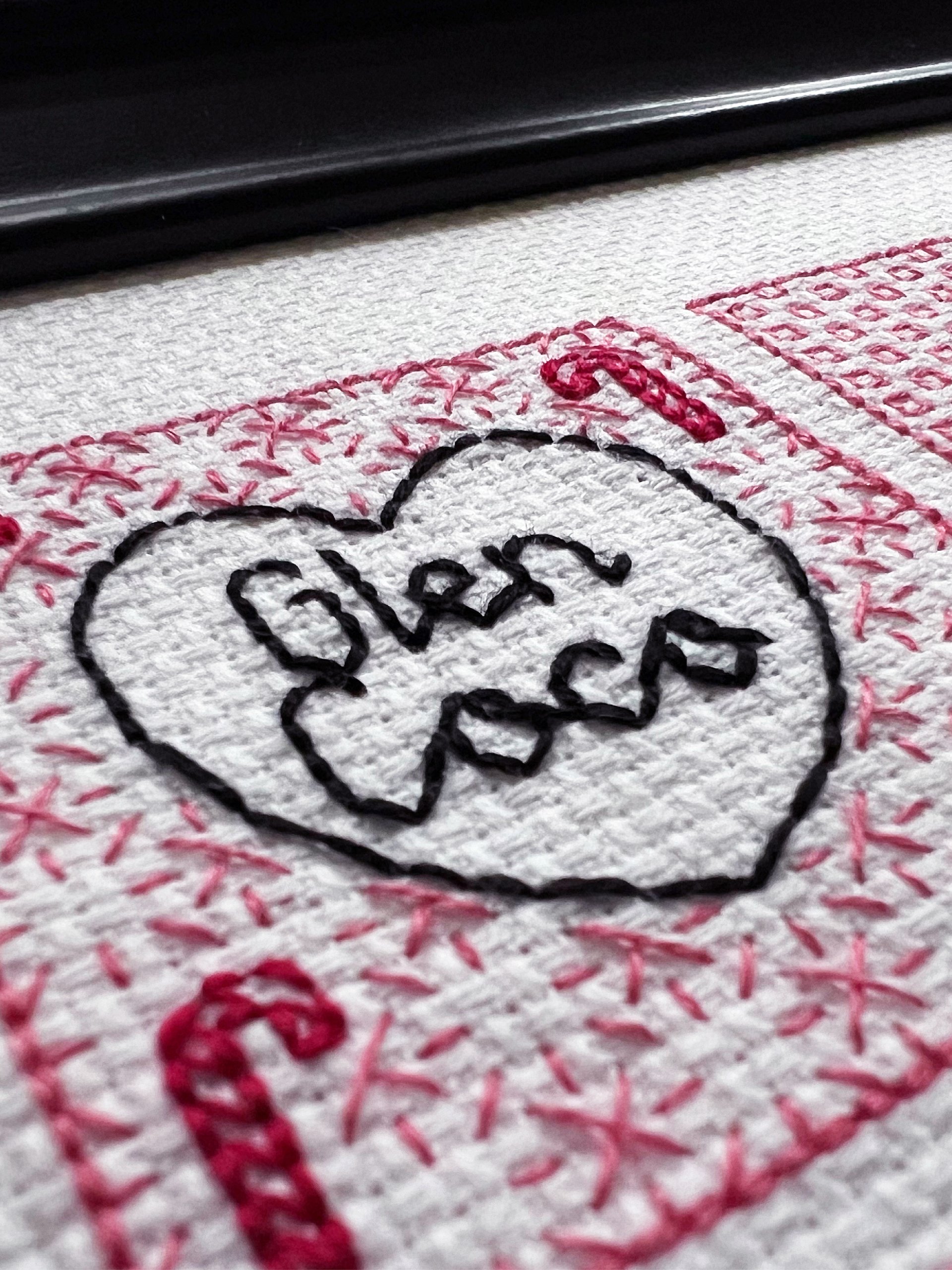 Pink Wednesdays • Blackwork Cross Stitch Pattern • PDF Digital Download product image (5)