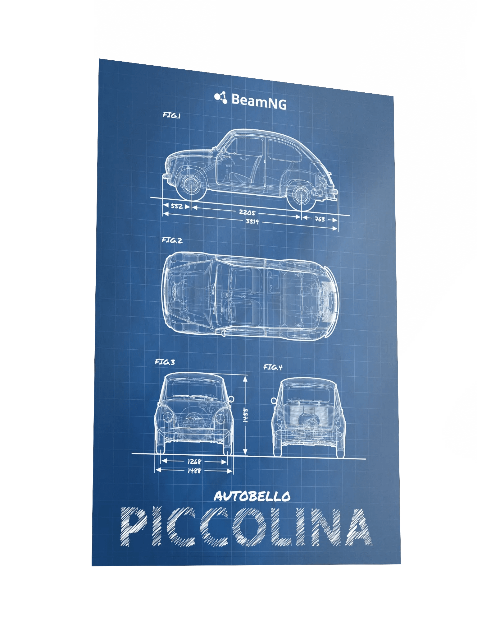 Autobello Piccolina Blueprint Poster product image (4)