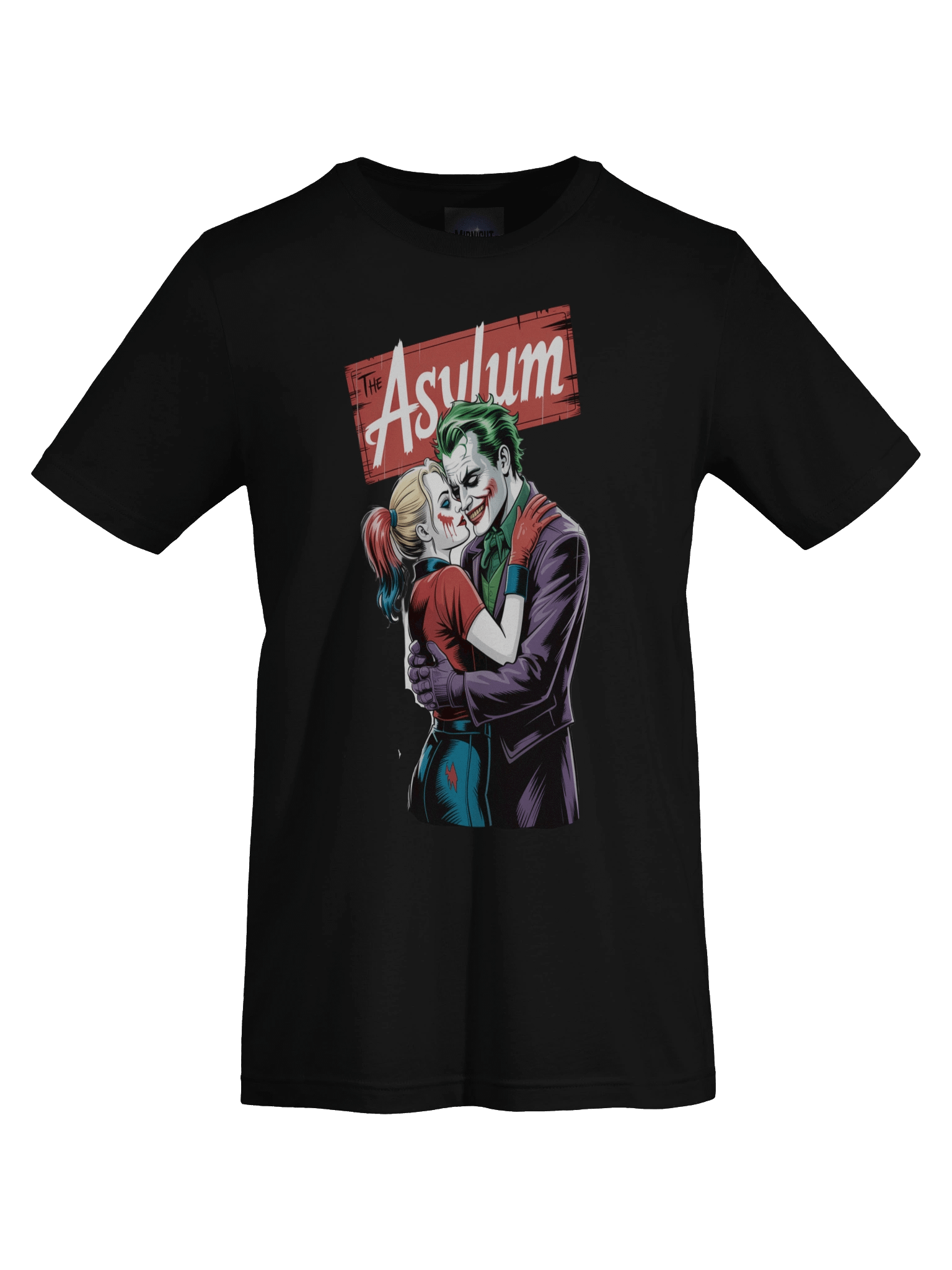 The Asylum Embrace: Joker and Harley Quinn's Madhouse Mingle Graphic Tee product image (1)