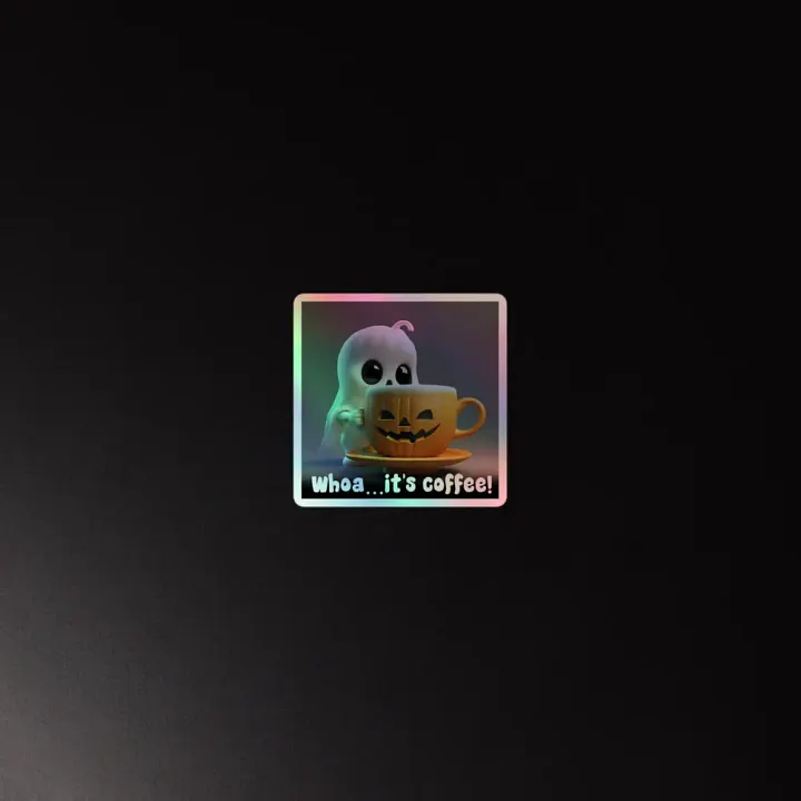 Spooky Coffee Ghost Holographic Sticker Sheet product image (4)