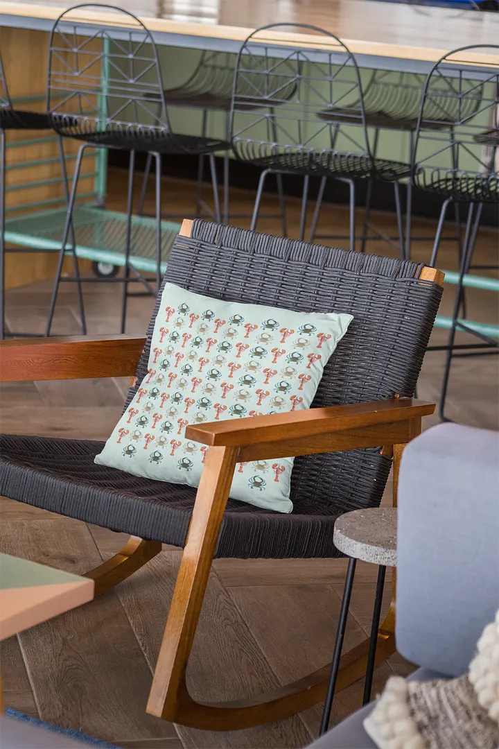 Copy of Crab and Lobster Pale Mint Green Pillow product image (1)