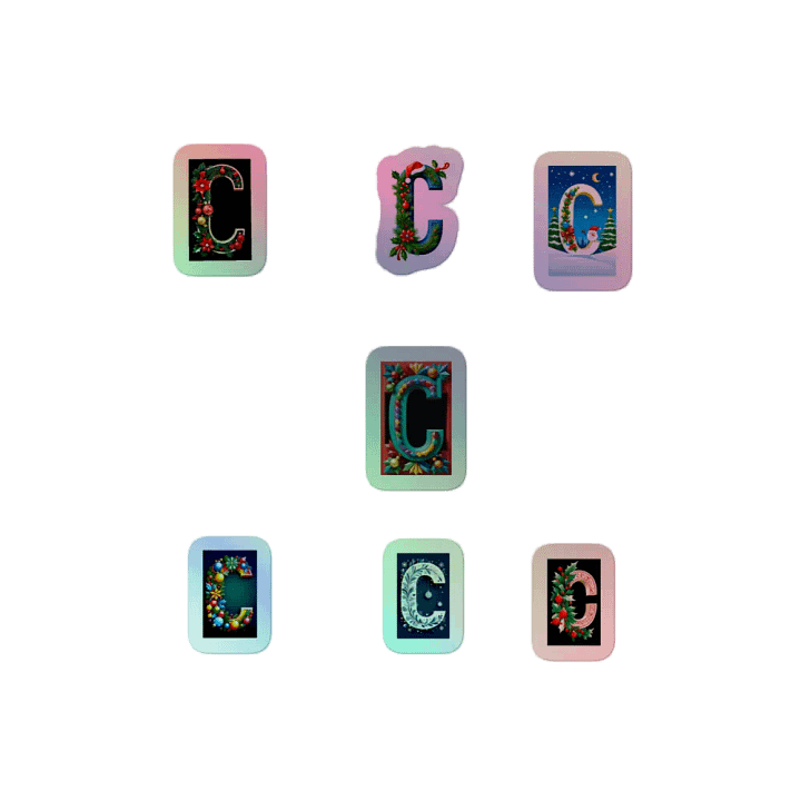 All C's Christmas Monogram Holo Sticker Pack product image (2)