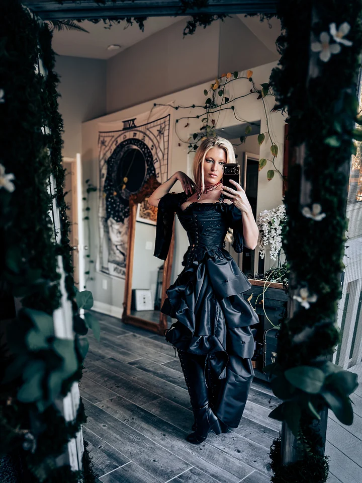 Black Bustle 18th - Century Inspired With Black Crystals - MADE TO ORDER product image (1)