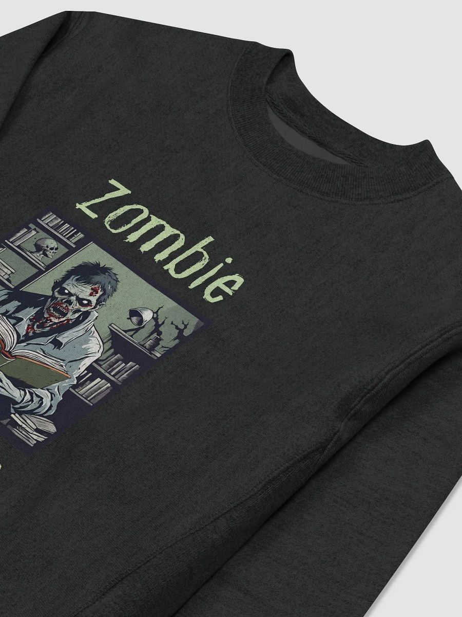 Zombie Book Lover Man Black Sweatshirt product image (3)